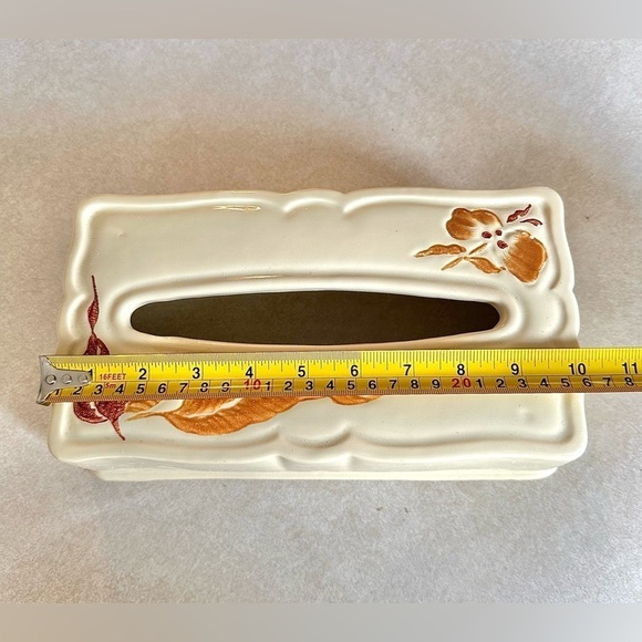 Vtg Royal Haeger 2 Piece Bathroom Set Tissue Cover Cup Ceramic Ivory Cream MCM - Picture 15 of 16